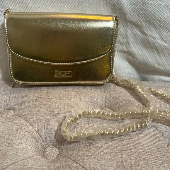 Jimmy Choo Gold Crossbody Bag with Chain Strap - Picture 1 of 9